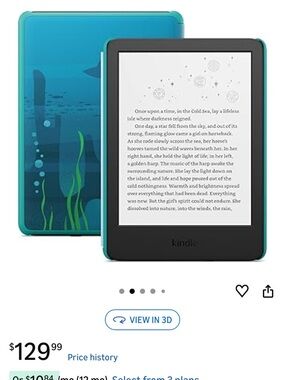 Amazon Kindle with Teal and Black Protective Cover